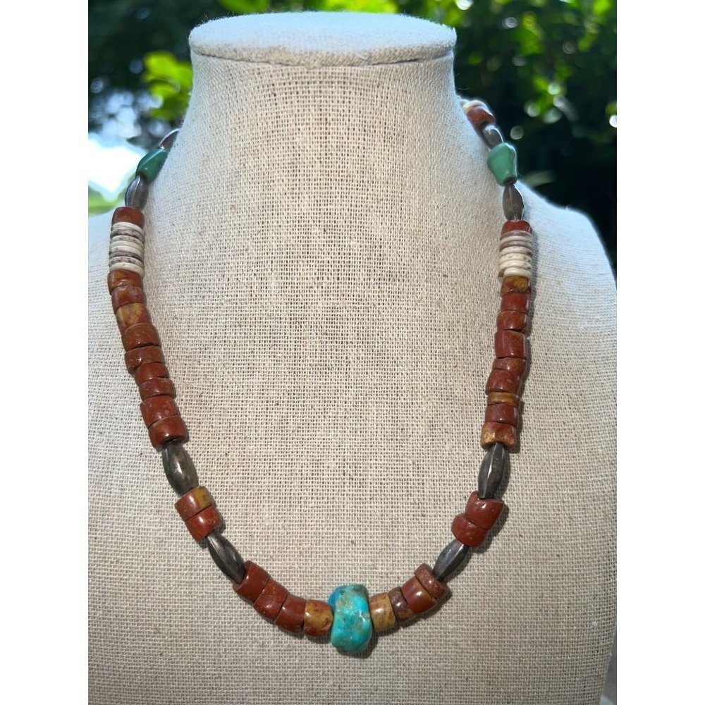 Southwestern Stone & Glass Necklace -- 18"
